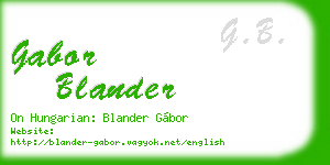 gabor blander business card